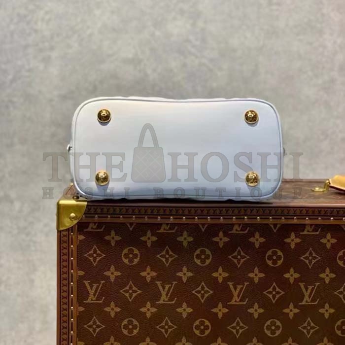 L0vis Vvtt0n LV Women Alma BB Handbag Blue Quilted Embroidered Smooth Calf Leather Master Quality