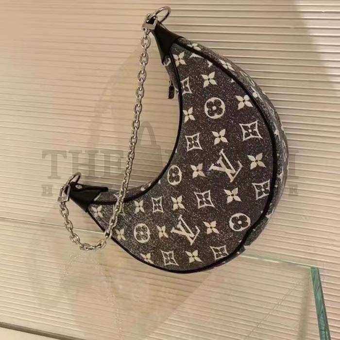 L0vis Vvtt0n LV Women Loop PM Bag Gray Denim Textile Jacquard Master Quality