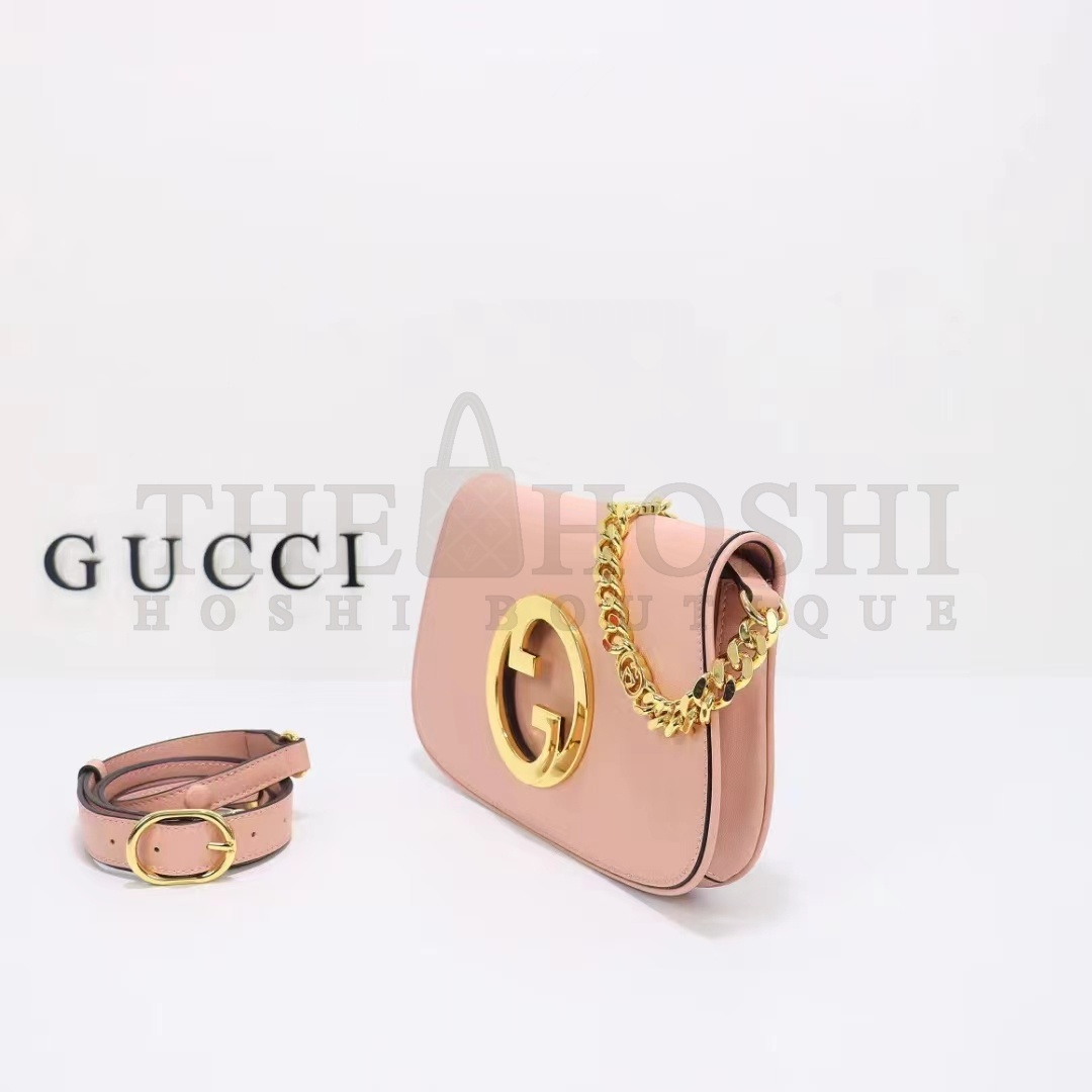 Gvc*1 Women GG Blondie Shoulder Bag Light Pink Leather Round Interlocking G Master Quality