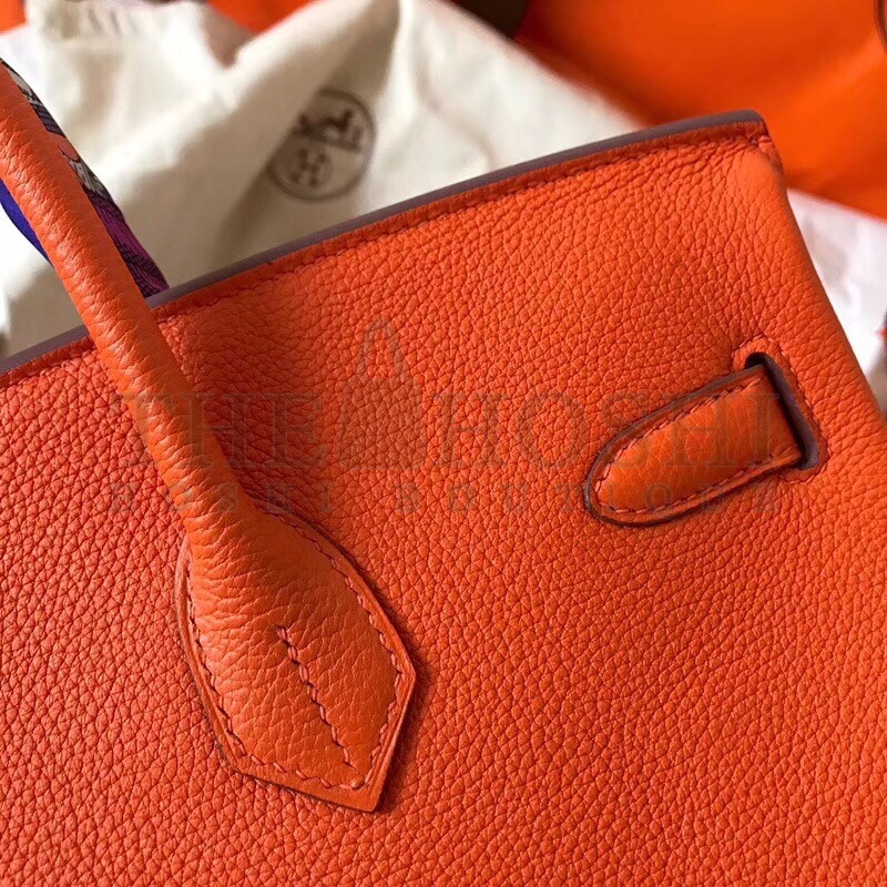 H**me5 Orange Birkin 35cm Clemence Handmade Bag Master Quality