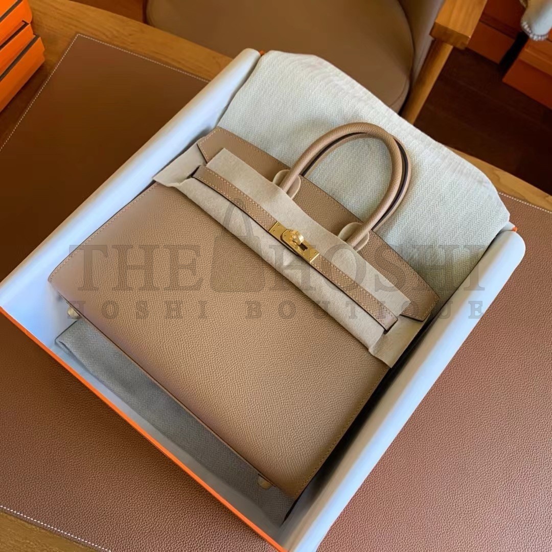H**me5 Birkin 25 Sellier Handmade Bag In Chai Epsom Calfskin Master Quality