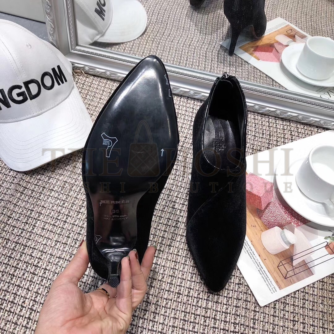 H**me5 Virginia Ankle Boots In Black Velvet Master Quality