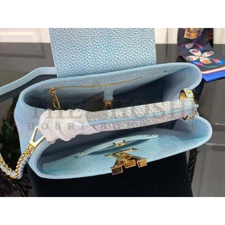 L0vis Vvtt0n LV Women Capucines BB Handbag Lilas Purple Taurillon Leather Shimmery Master Quality