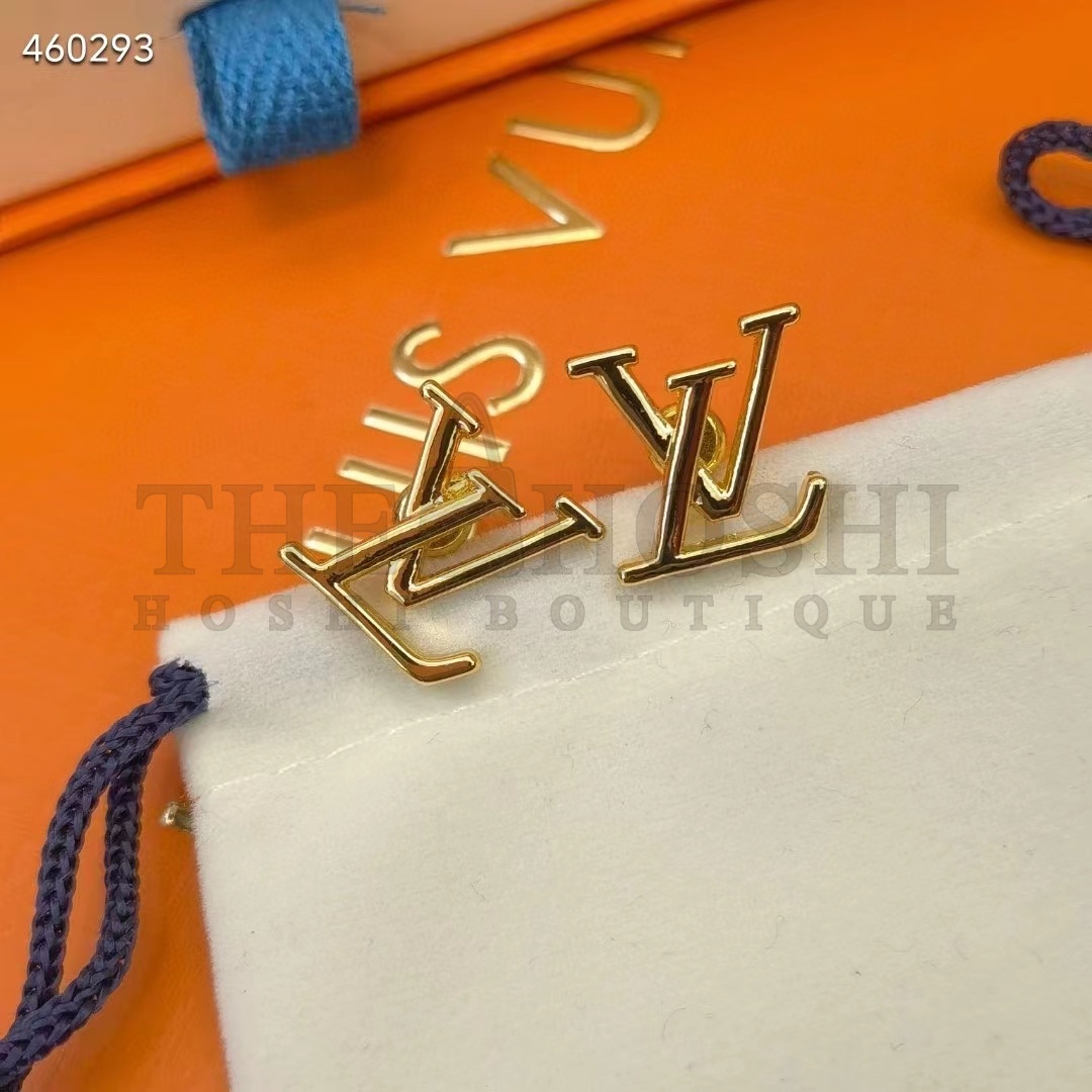 L0vis Vvtt0n Women LV Iconic Earrings Gold-Color Initials M00743 Master Quality