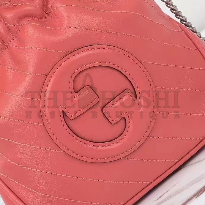 Gvc*1 Women GG Blondie Mini Bucket Bag Pink Leather Round Interlocking G Master Quality