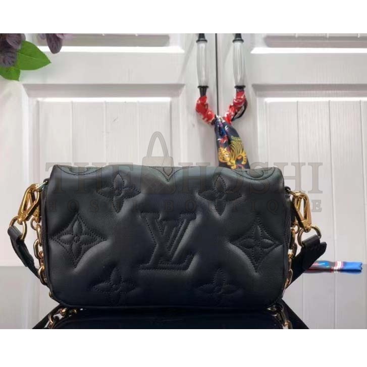 L0vis Vvtt0n LV Women Wallet On Strap Black Monogram Embroidered Leather Master Quality