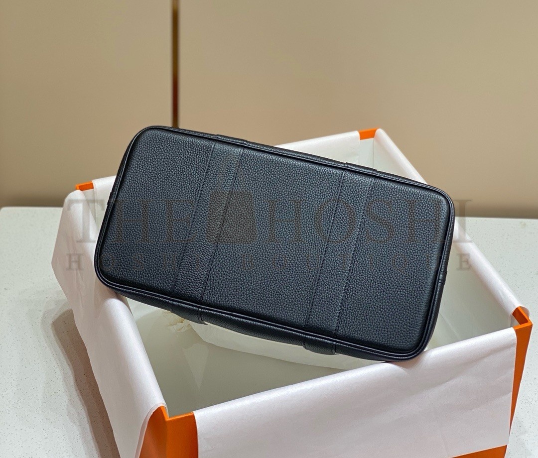 H**me5 Garden Party 36cm Bag in Toile and Black Leather Master Quality