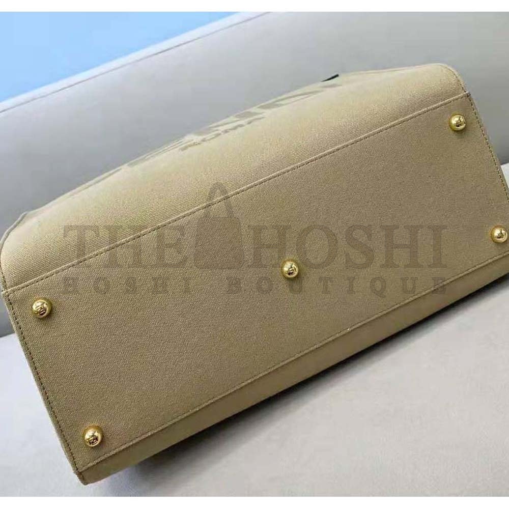 F**di Women F**di Sunshine Medium Beige Canvas Bag Master Quality