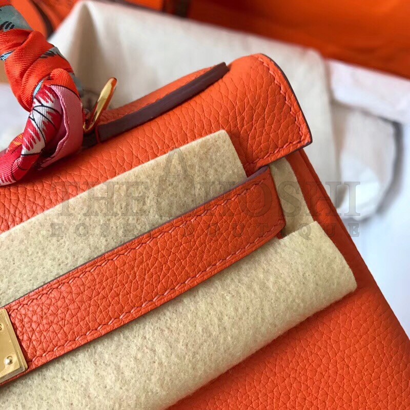 H**me5 Orange Clemence Kelly 28cm Handmade Bag Master Quality
