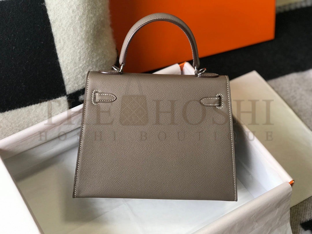 H**me5 Kelly 25cm Sellier Bag in Taupe Epsom Calfskin PHW Master Quality