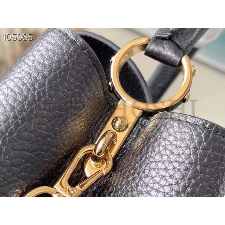 L0vis Vvtt0n LV Women Capucines BB Handbag Black Taurillon Cowhide Leather Master Quality
