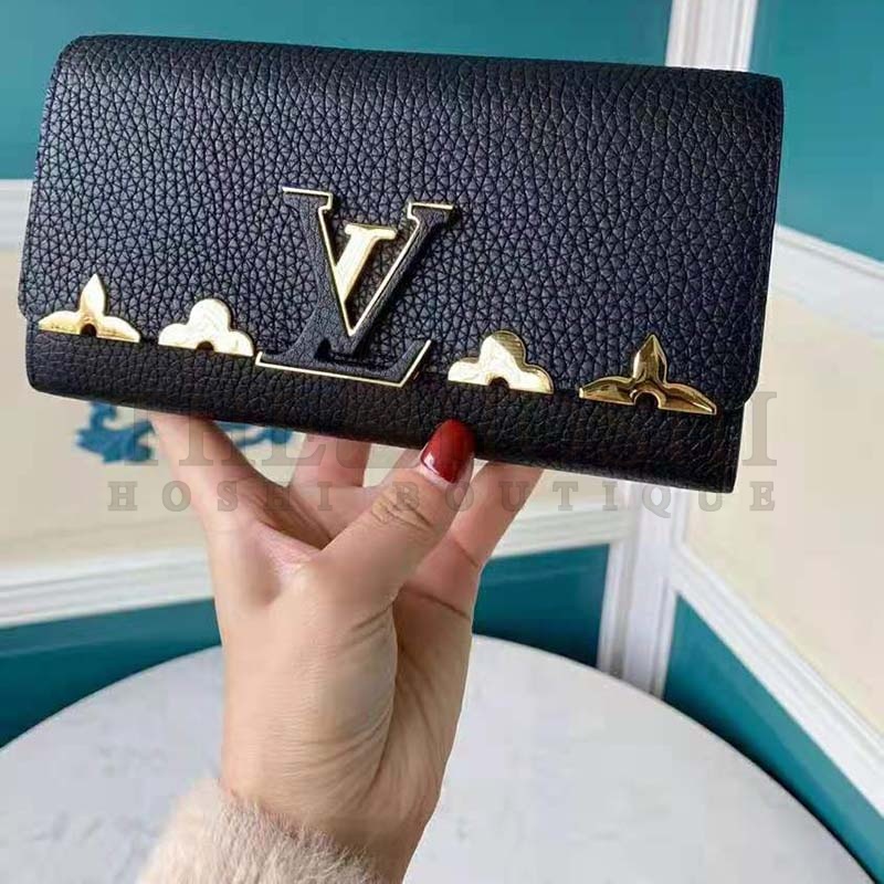 L0vis Vvtt0n LV Women Capucines Monogram Flower Wallet Taurillon Leather-Black Master Quality