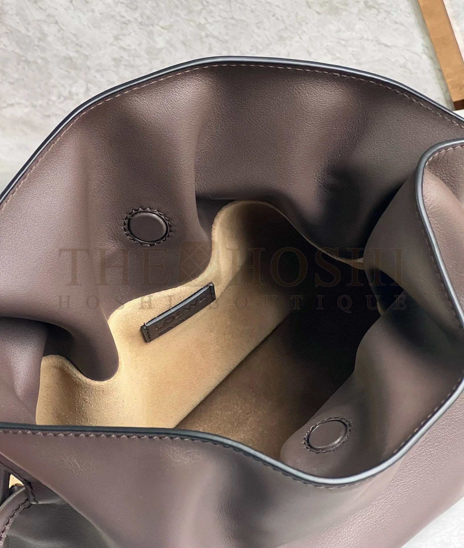 L0ew* Flamenco Clutch Bag in Chocolate Nappa Calfskin size：30cm Master Quality