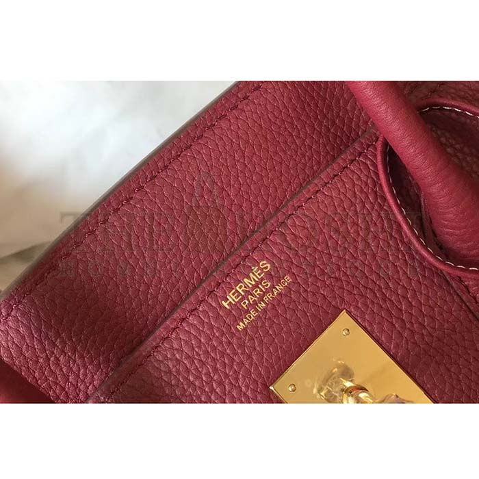 H**me5 Women Birkin 30 Bag in Epsom Leather with Gold Hardware-Maroon Master Quality