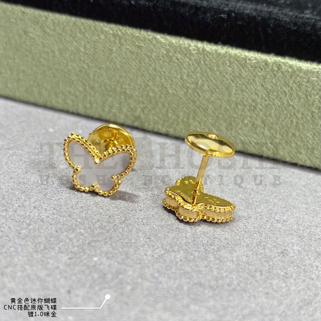 V*n Cl**f & Arpels Sweet Butterflies 18K yellow gold  earrings Master Quality
