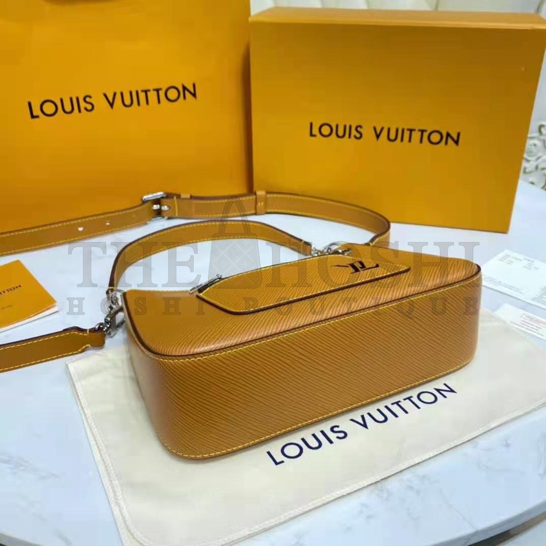 L0vis Vvtt0n LV Women Marelle Handbag Honey Gold Epi Grained Cowhide Leather Canvas Master Quality