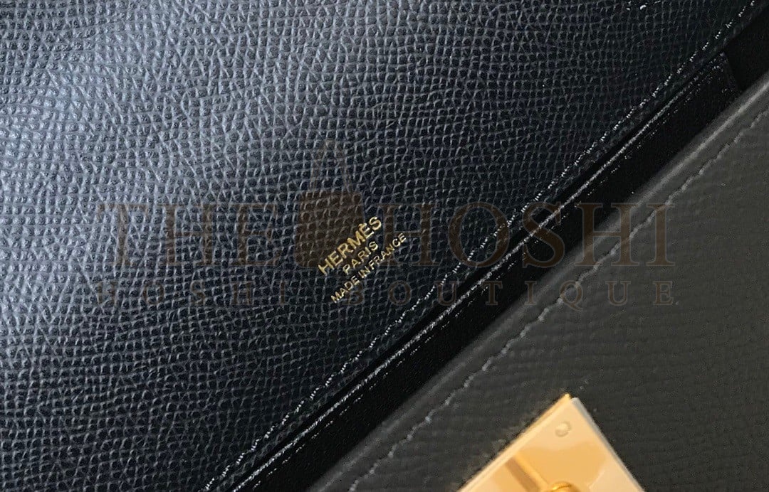 H**me5 Kelly Pochette Clutch Bag In Black Epsom Leather Master Quality