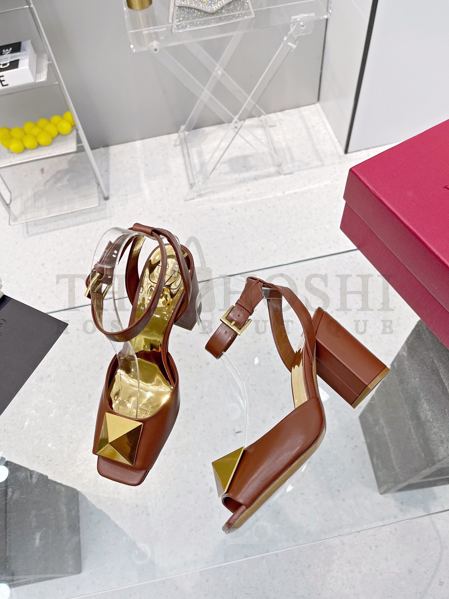 Va1e*ntin0 One Stud Sandals 90mm In Brown Calfskin Master Quality