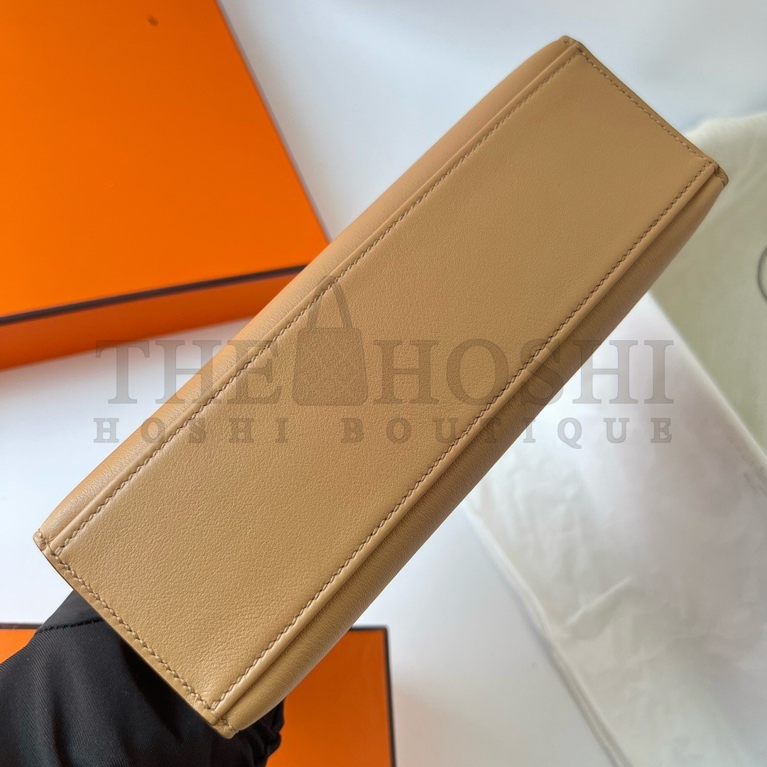 H**me5 Kelly Pochette Handmade Bag In Chai Swift Calfskin Master Quality