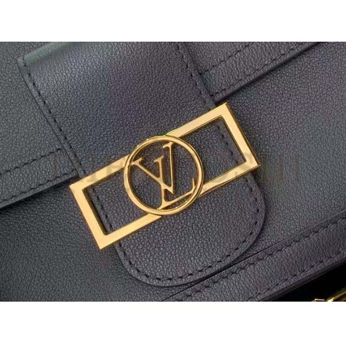 L0vis Vvtt0n LV Women Dauphine Soft MM Handbag Black Calfskin Leather M25209 Master Quality