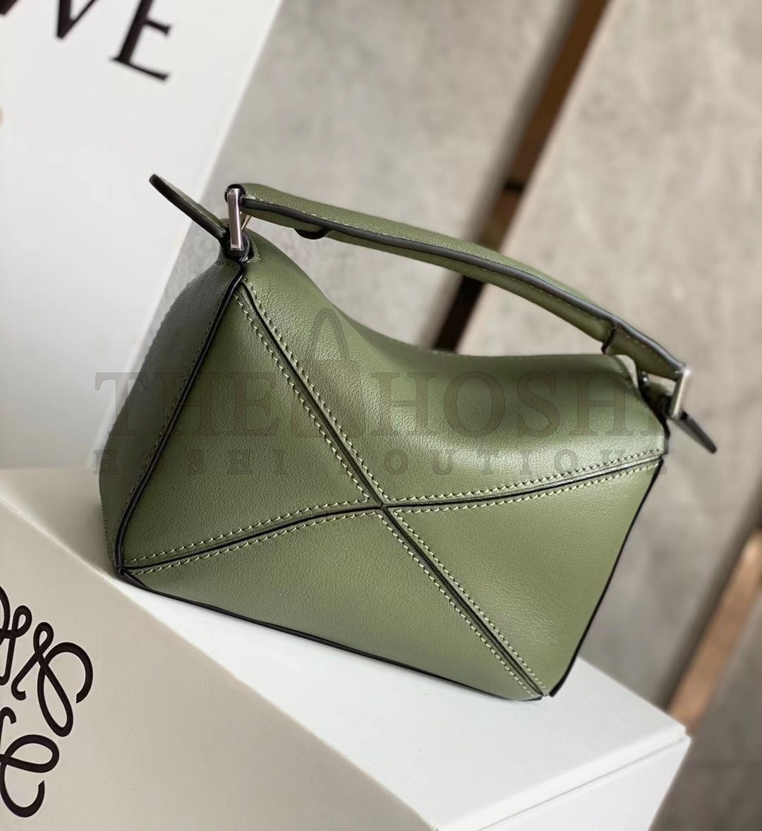 L0ew* Puzzle Mini Bag In Avocado Green Calfskin Master Quality