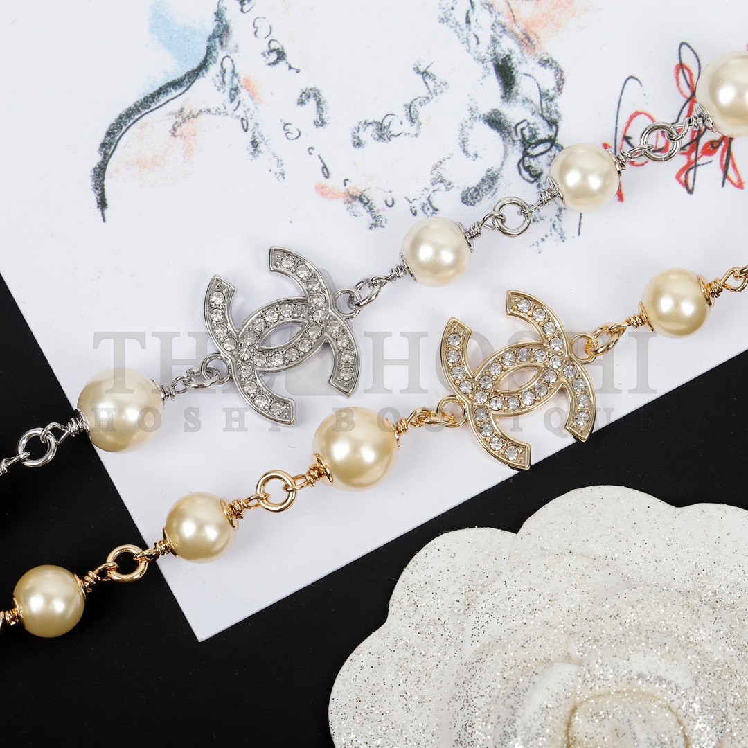 Ch**el necklace Swarovski pearls （only has silve） Master Quality