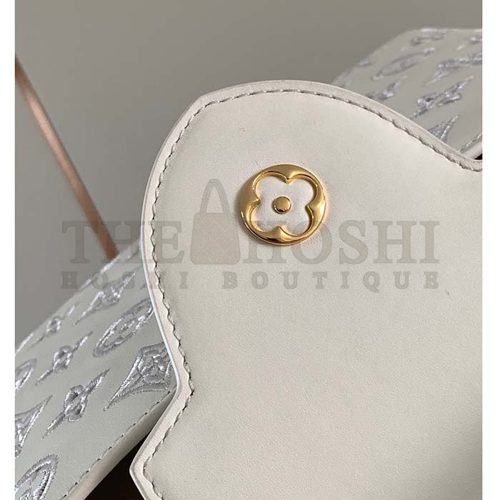 L0vis Vvtt0n LV Women Capucines BB Handbag White Calfskin Cowhide Leather Master Quality