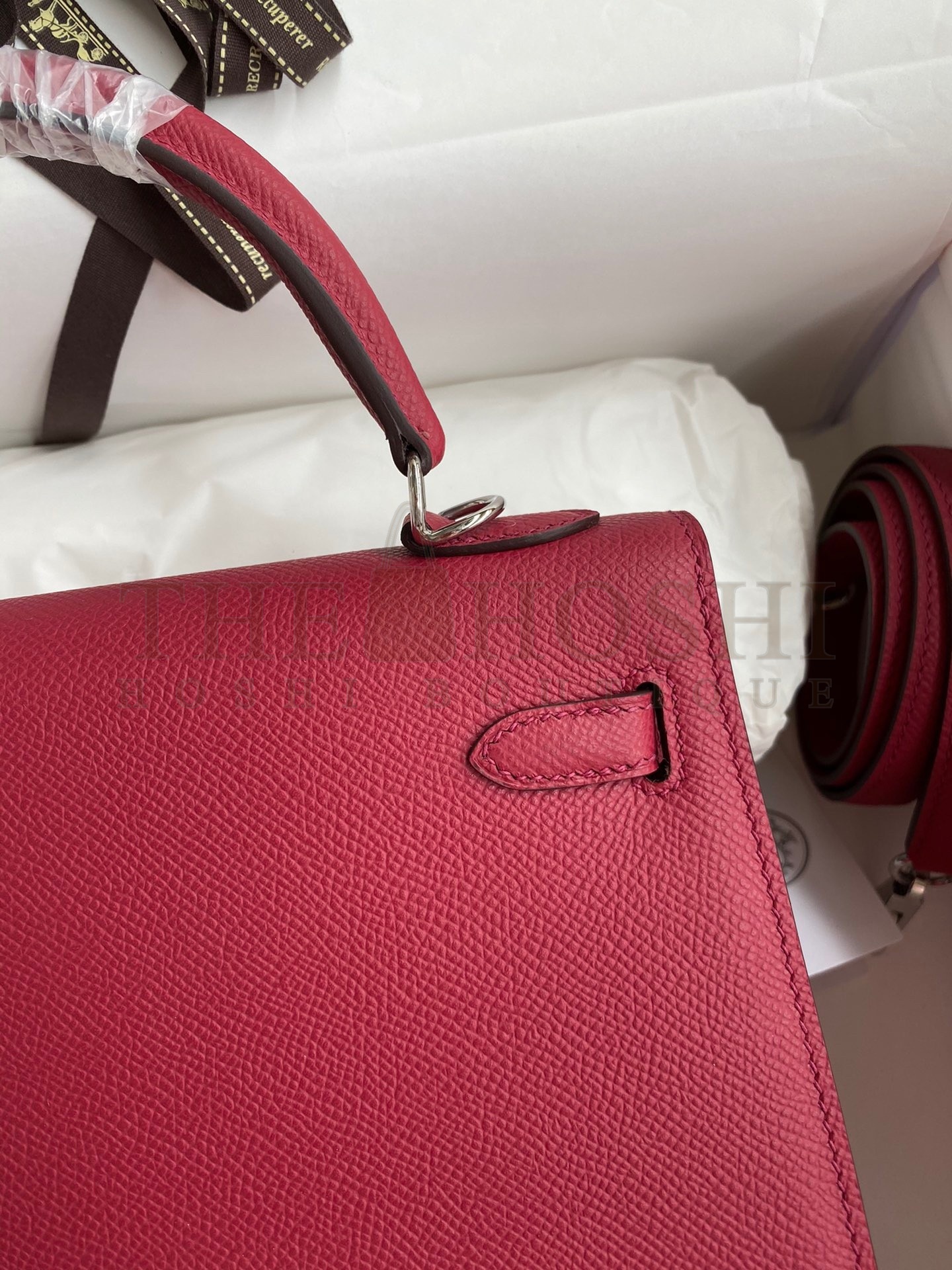 H**me5 Kelly Sellier 28 Handmade Bag In Ruby Epsom Calfskin Master Quality