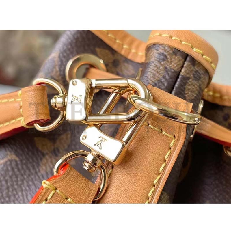 L0vis Vvtt0n LV Women Nano Noé Bucket Bag Monogram Coated Canvas Brown Master Quality