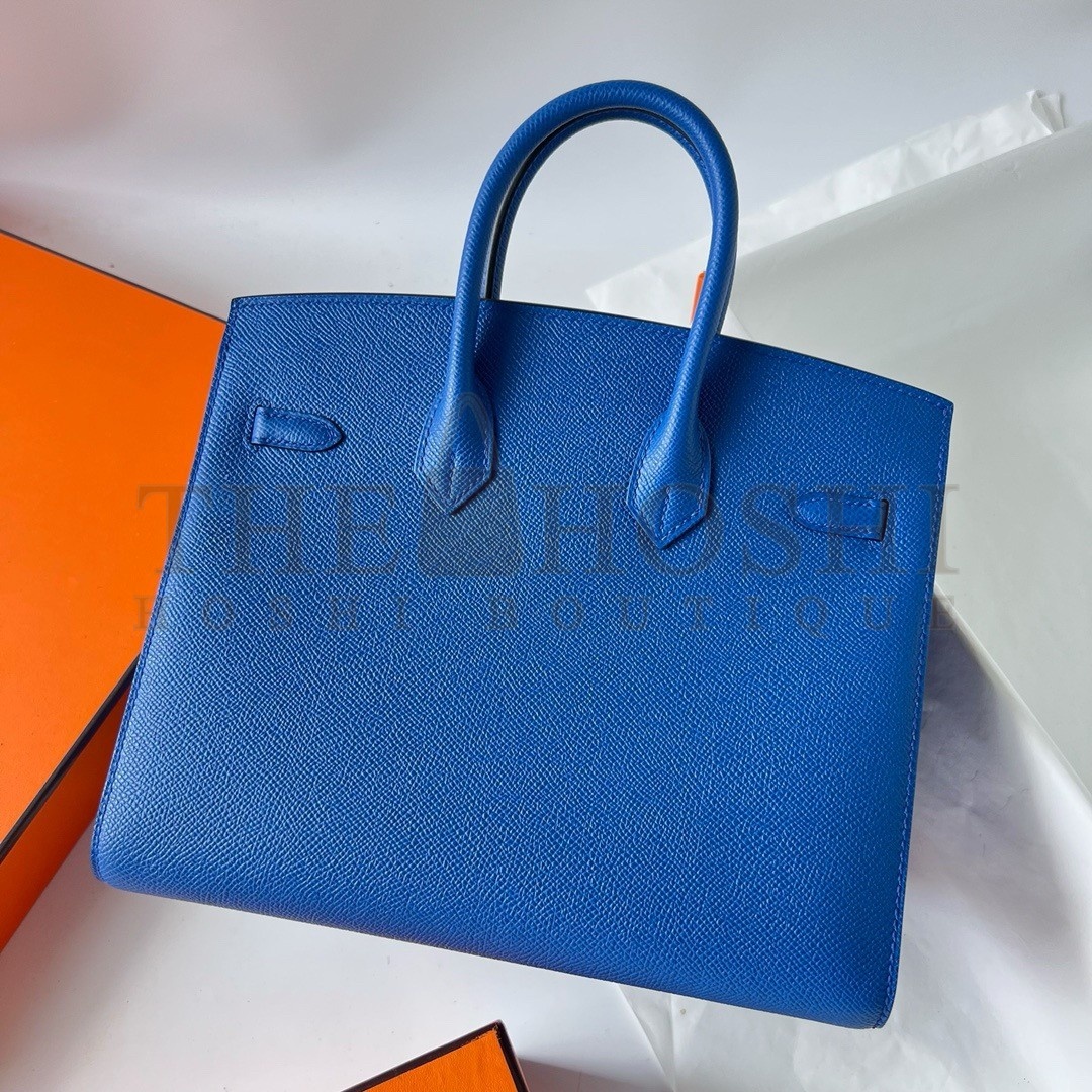 H**me5 Birkin 25 Sellier Handmade Bag In Blue France Epsom Calfskin Master Quality