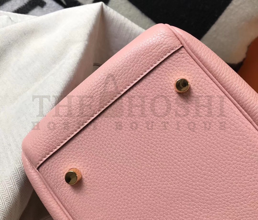 H**me5 Lindy 30cm Bag In Pink Clemence Leather Master Quality