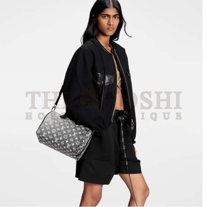 L0vis Vvtt0n LV Women Speedy Bandoulière 25 Handbag Gray Denim Textile Jacquard Master Quality