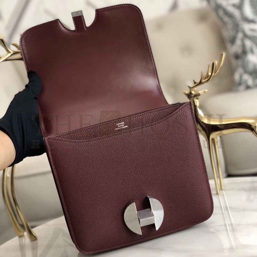 H**me5 2002 20cm Bag In Bordeaux Evercolor Calfskin Master Quality