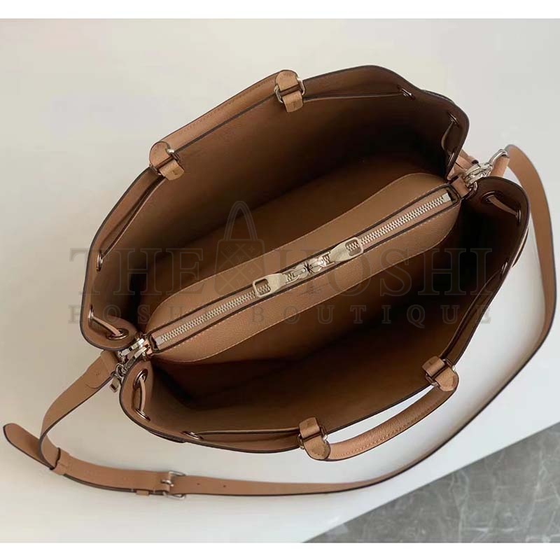 L0vis Vvtt0n LV Women Bella Tote Brown Mahina Perforated Calfskin Master Quality