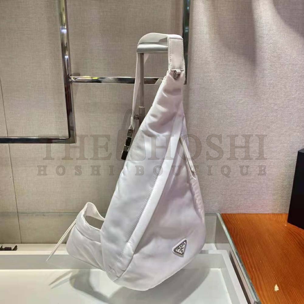 Pra*a Unisex Re-Nylon and Leather Backpack-White Master Quality