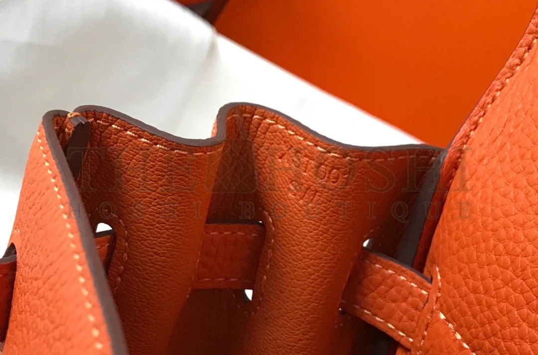 H**me5 Kelly 25cm Retourne Bag in Orange Clemence Leather GHW Master Quality