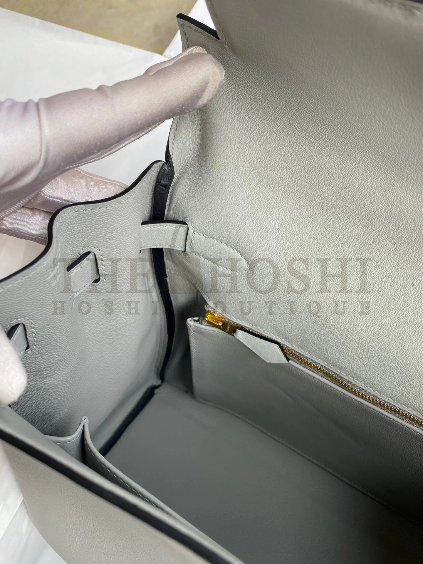 H**me5 Kelly Retourne 32cm Handmade Bag In Blue Glacier Swift Calfskin Master Quality