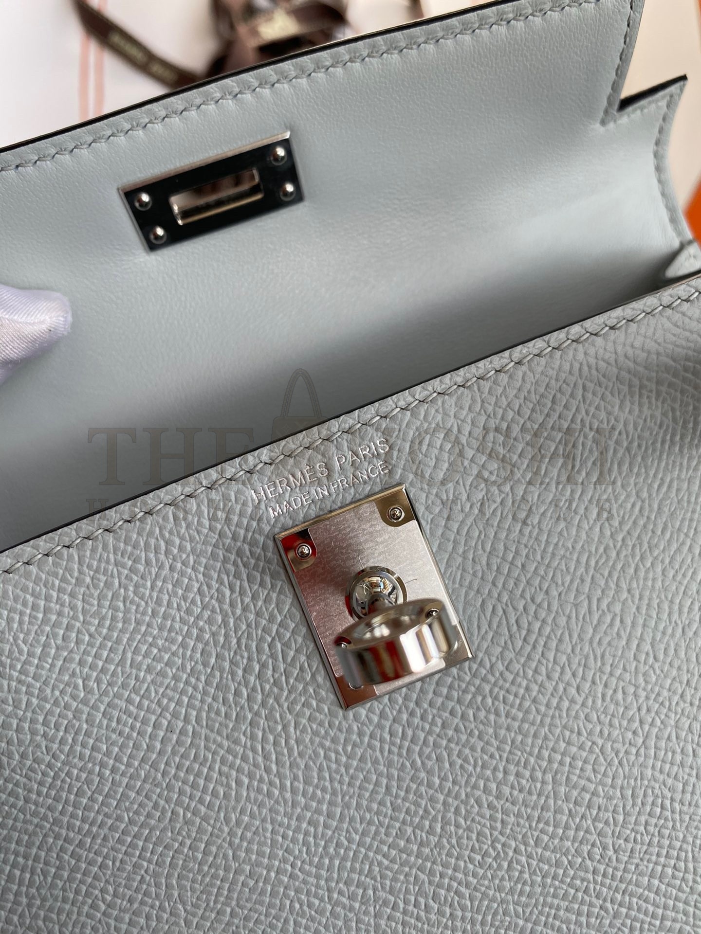 H**me5 Kelly Mini II Sellier Handmade Bag In Blue Glacier Epsom Calfskin Master Quality