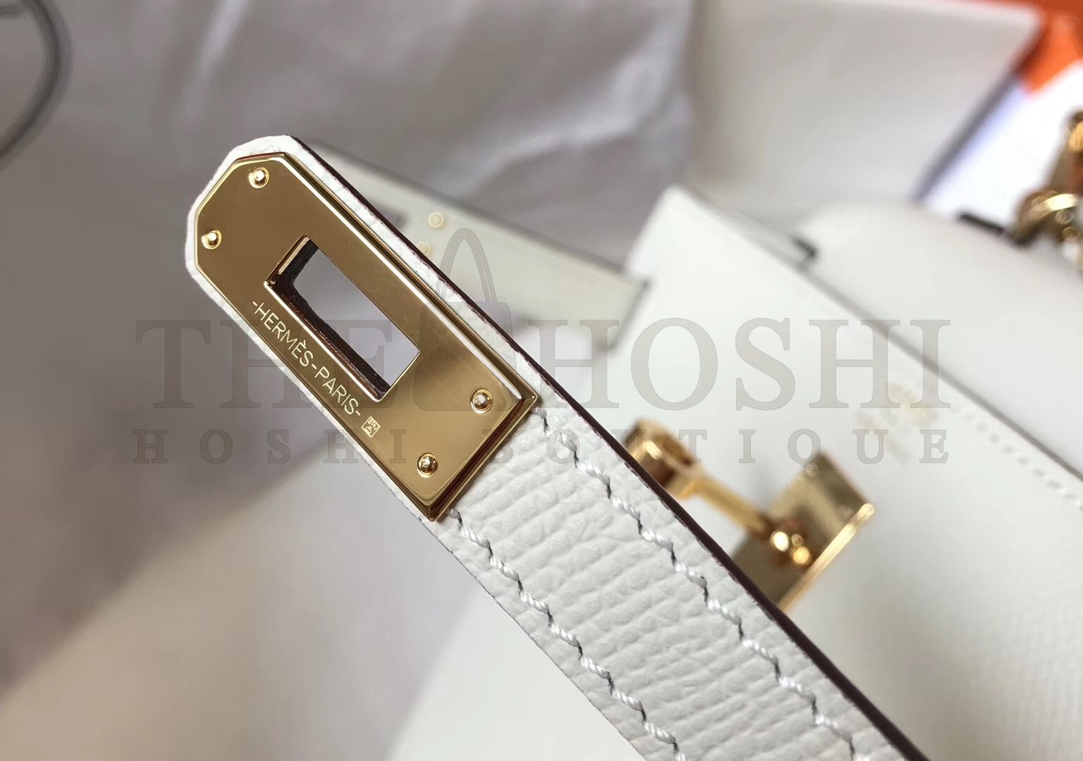 H**me5 Kelly 25cm Sellier Bag In White Epsom Leather Master Quality