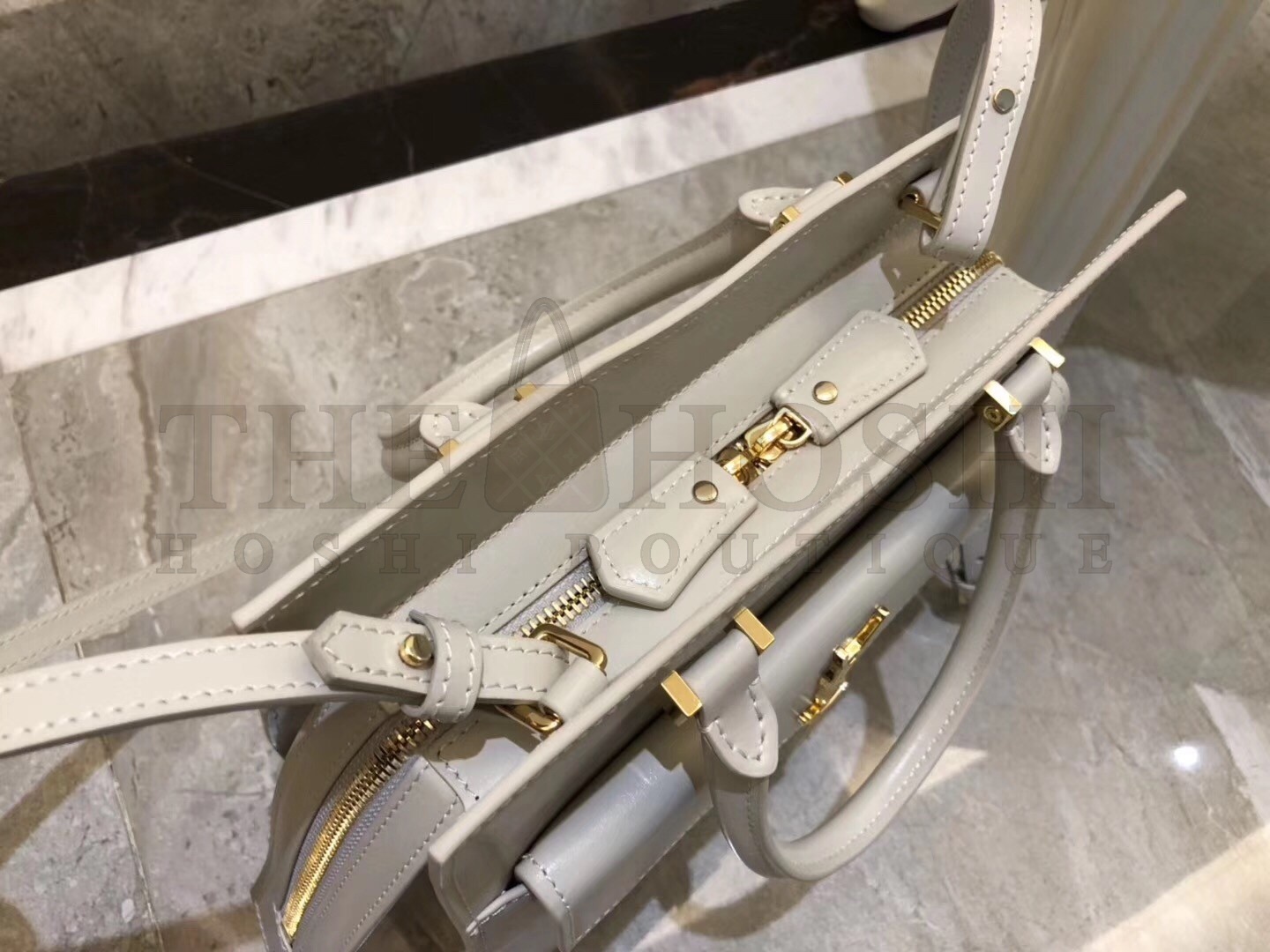 Sa1nt Lau*nt Uptown Small Tote In Blanc Smooth Leather Master Quality