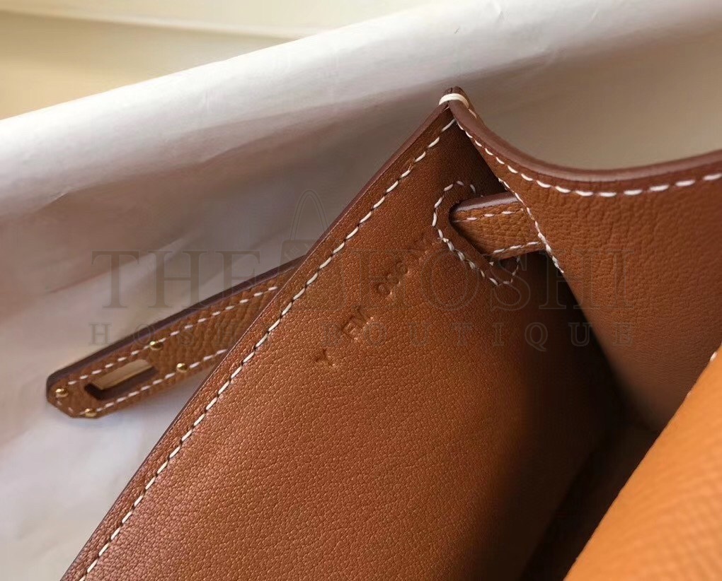 H**me5 Kelly Pochette Bag In Gold Epsom Leather Master Quality