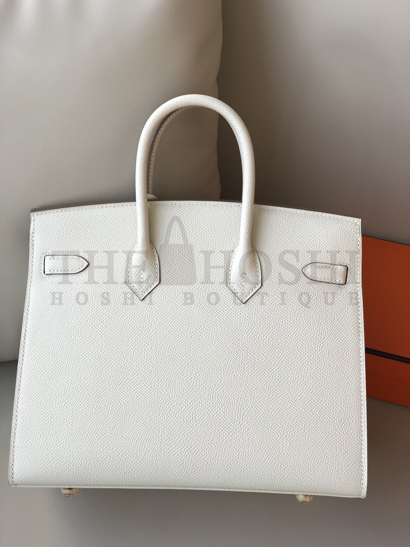 H**me5 Birkin 25 Sellier Handmade Bag In Craie Epsom Calfskin Master Quality