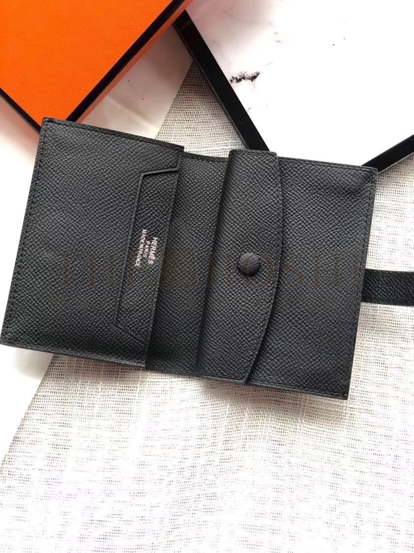 H**me5 Bearn Mini Wallet In Black Epsom Leather Master Quality