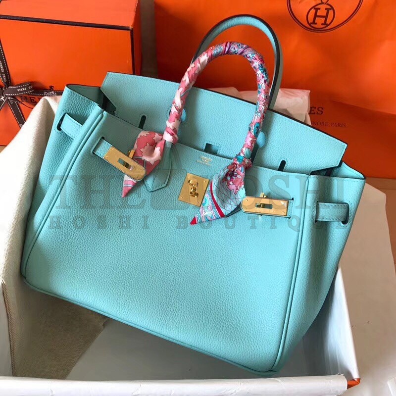 H**me5 Blue Atoll Birkin 30cm Clemence Handmade Bag Master Quality