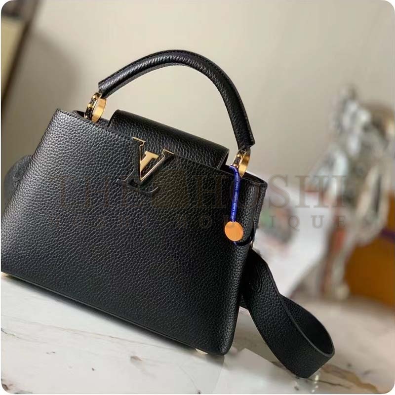 L0vis Vvtt0n LV Women Capucines BB Handbag Black Taurillon Leather Snap Hook Master Quality