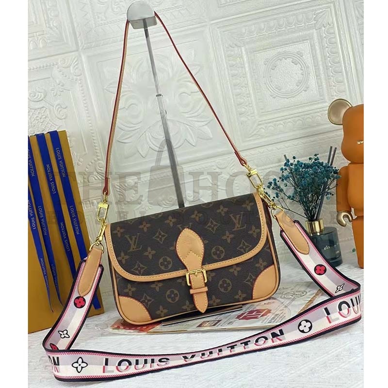 L0vis Vvtt0n LV Women Diane Satchel Brown Monogram Coated Canvas Textile Lining Master Quality