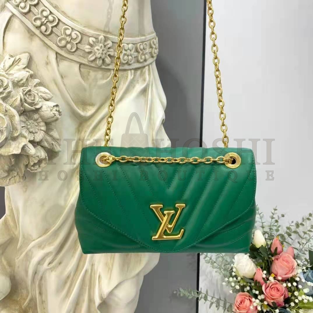 L0vis Vvtt0n LV Women New Wave Chain Bag Handbag Emerald Green Smooth Cowhide Leather Master Quality