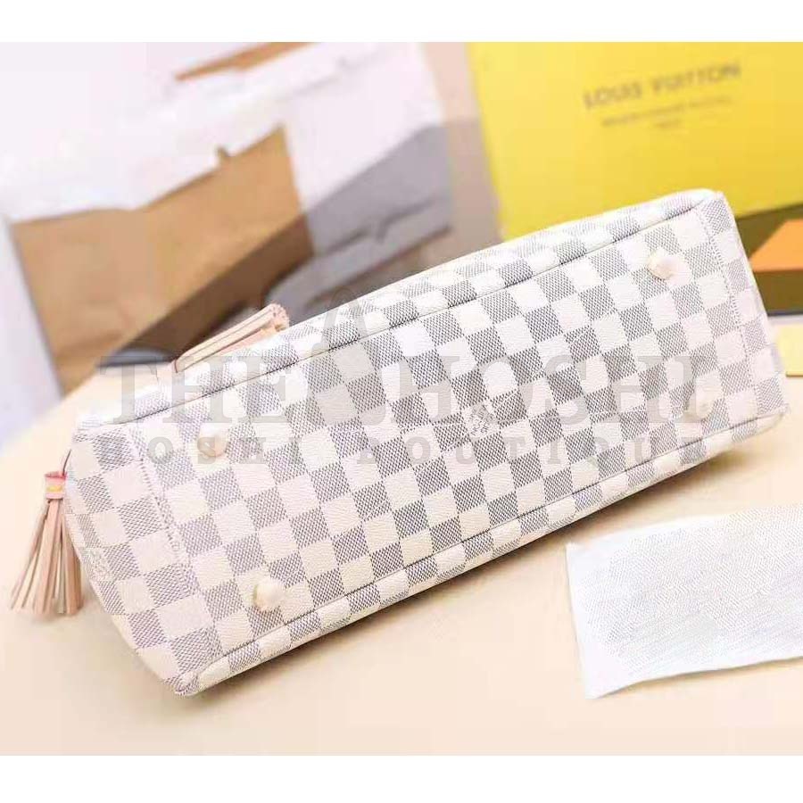 L0vis Vvtt0n LV Women Lymington Zipped Tote in Damier Azur Coated Canvas Master Quality