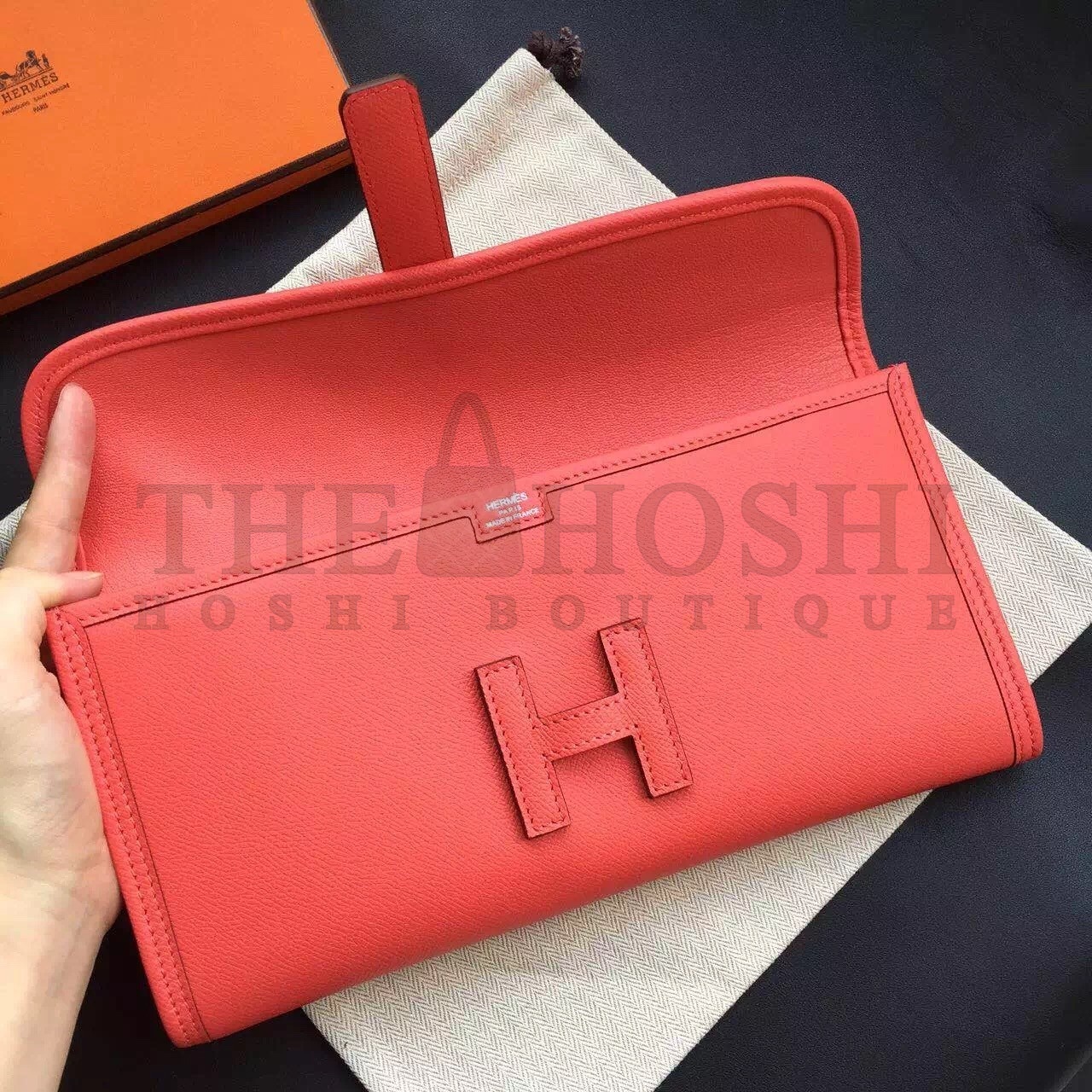 H**me5 Rouge Pivoine Epsom Jige Elan 29 Clutch Bag Master Quality