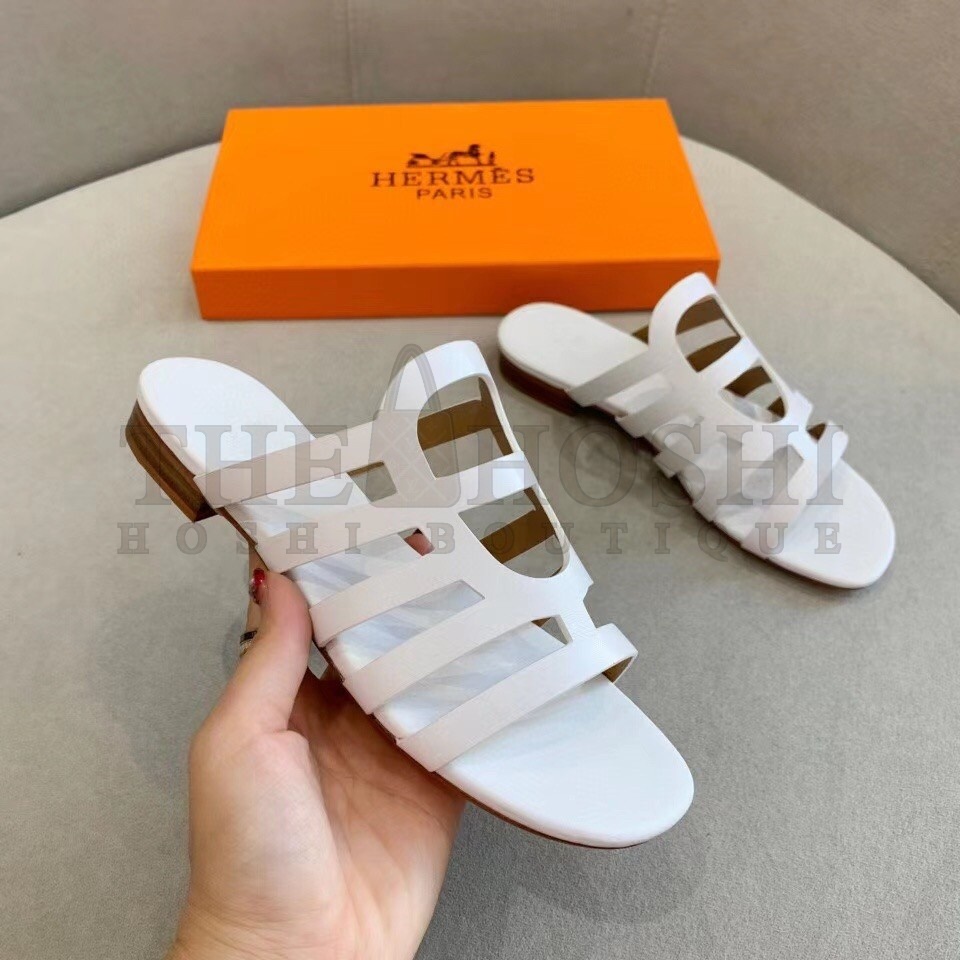 H**me5 Camelia Sandals In White Calfskin Master Quality